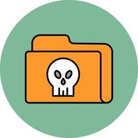 Folder Line Filled multicolour Circle Icon vector