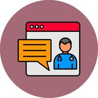 Online Doctor Line Filled multicolour Circle Icon vector