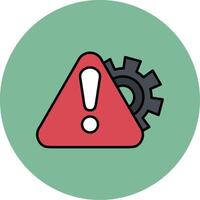 Warning Sign Line Filled multicolour Circle Icon vector
