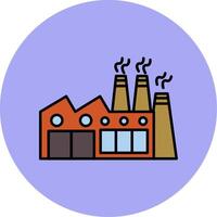Factory Line Filled multicolour Circle Icon vector