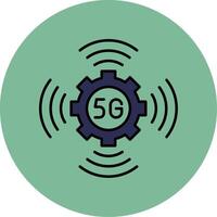 5G Line Filled multicolour Circle Icon vector