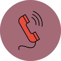 Phone Call Line Filled multicolour Circle Icon vector