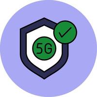 Secure Line Filled multicolour Circle Icon vector