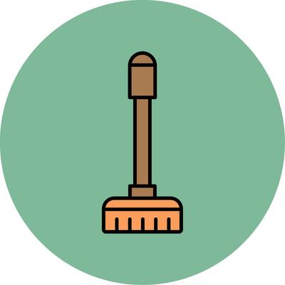 Floor Mop Line Filled multicolour Circle Icon