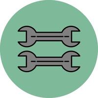 Wrench Line Filled multicolour Circle Icon vector