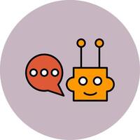 Chatbot Line Filled multicolour Circle Icon vector