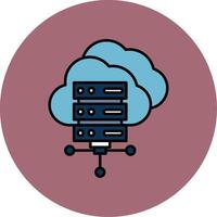 Cloud Computing Line Filled multicolour Circle Icon vector