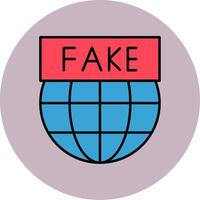 Fake News Line Filled multicolour Circle Icon vector