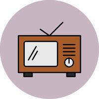 Television Line Filled multicolour Circle Icon vector