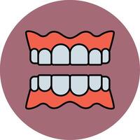Denture Line Filled multicolour Circle Icon vector