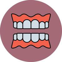 Denture Line Filled multicolour Circle Icon vector