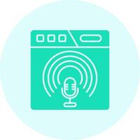 podcast Solid duo tune Icon vector