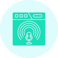 podcast Solid duo tune Icon vector