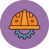 Saftey Helmet Line Filled multicolour Circle Icon vector