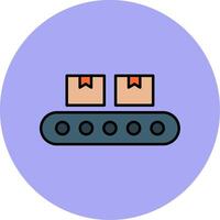 Conveyor Line Filled multicolour Circle Icon vector