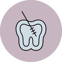 Root Canal Line Filled multicolour Circle Icon vector