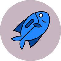 Surgeonfish Line Filled multicolour Circle Icon vector