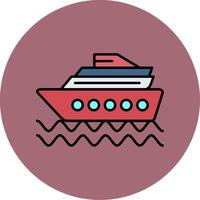 Cruise Ship Line Filled multicolour Circle Icon vector