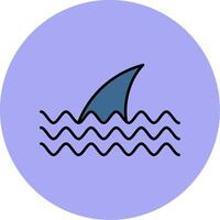 Fins Line Filled multicolour Circle Icon vector