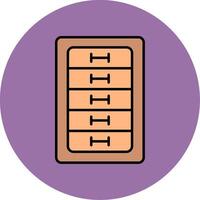Cabinet Drawer Line Filled multicolour Circle Icon vector