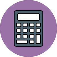 Calculator Line Filled multicolour Circle Icon vector