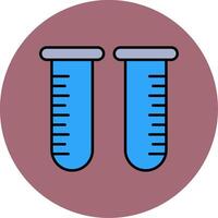 Test Tube Line Filled multicolour Circle Icon vector