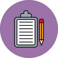 Note Line Filled multicolour Circle Icon vector