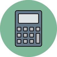 Calculator Line Filled multicolour Circle Icon vector