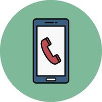 Phone Call Line Filled multicolour Circle Icon vector