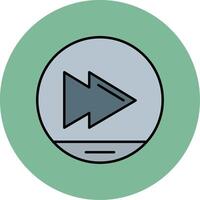 Skip Line Filled multicolour Circle Icon vector