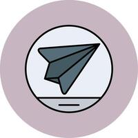 Paper Plane Line Filled multicolour Circle Icon vector