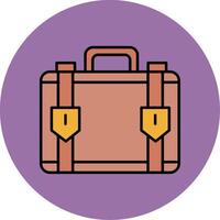 Suitcase Line Filled multicolour Circle Icon vector