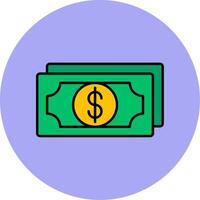 Money Line Filled multicolour Circle Icon vector