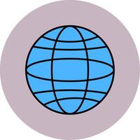 Globe Line Filled multicolour Circle Icon vector