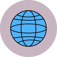 Globe Line Filled multicolour Circle Icon vector