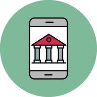 Online Banking Line Filled multicolour Circle Icon vector
