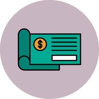 Bank Check Line Filled multicolour Circle Icon vector