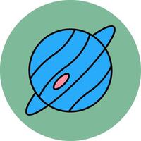 Planet Line Filled multicolour Circle Icon vector