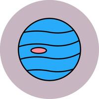 planeta línea lleno multicolor circulo icono vector