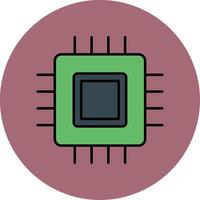 Circuit Board Line Filled multicolour Circle Icon vector