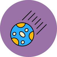 Asteroid Line Filled multicolour Circle Icon vector