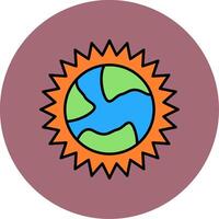 Sun Line Filled multicolour Circle Icon vector