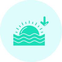 Sunset Solid duo tune Icon vector