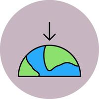 Gravity Line Filled multicolour Circle Icon vector