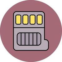 Memory Card Line Filled multicolour Circle Icon vector