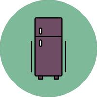 refrigerador línea lleno multicolor circulo icono vector