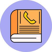 Contact Book Line Filled multicolour Circle Icon vector