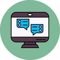 Chat Bubble Line Filled multicolour Circle Icon vector