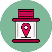 Telephone Booth Line Filled multicolour Circle Icon vector