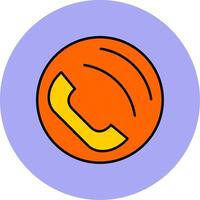 Phone Call Line Filled multicolour Circle Icon vector